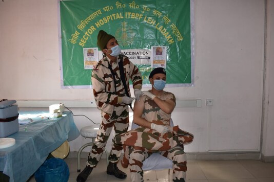 ITBP Personnel Get COVID-19 Vaccine in Ladakh