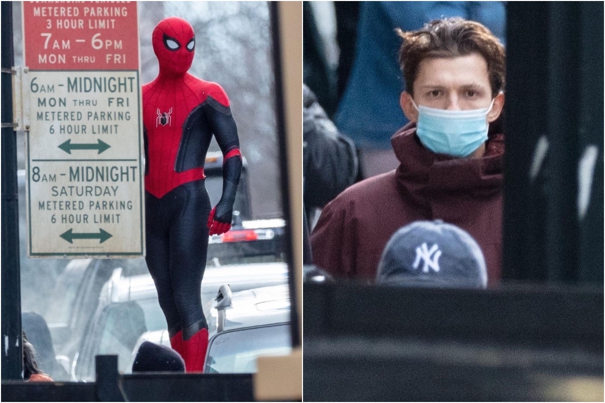 Suited Up Tom Holland Films Chase Scene For Spider Man 3 See Pics