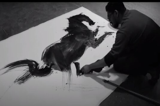 ‘Unleashing the Dark Horse’ consists of four pieces of which he put up in collaboration with the 'Karkhana' designed and owned by Studio Mars. (Studio Mars/Youtube)