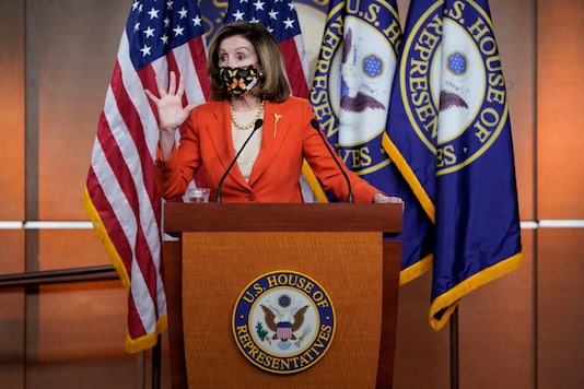 U.S. House Speaker Nancy Pelosi at the U.S. Capitol in in Washington, U.S., January 15, 2021. REUTERS/Joshua Roberts