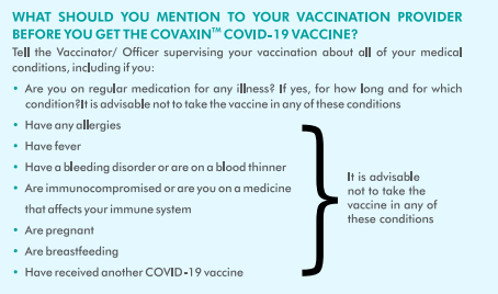 covid 19 vaccine covaxin company warns people with medical conditions not to take jab