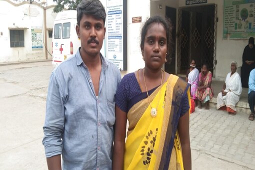 The dalit couple who has been fined for their inter-sect marriage.