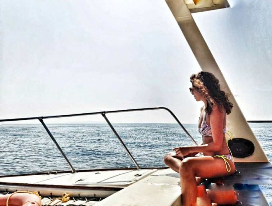 Pia looks out to the sea in a luxurious yacht. (Image: Instagram) Pia looks out to the sea in a luxurious yacht. (Image: Instagram)