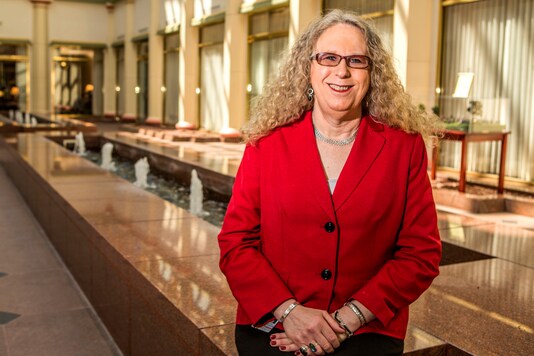 Dr. Rachel Levine, physician general nominee, is seen at the State Capitol in Harrisburg, Pennsylvania May 4, 2015. Levine, a transgender woman who teaches pediatrics and psychiatry at Penn State College of Medicine, faces the Pennsylvania Senate for a confirmation hearing after being appointed physician-general. Picture taken May 4, 2015. REUTERS/Daniel Shanken
