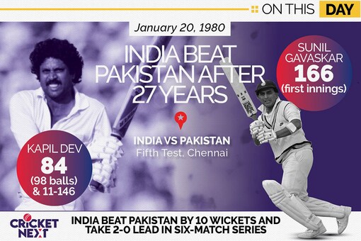 On This Day, January 20 1980 - India Register Their Second Series Win Against Pakistan