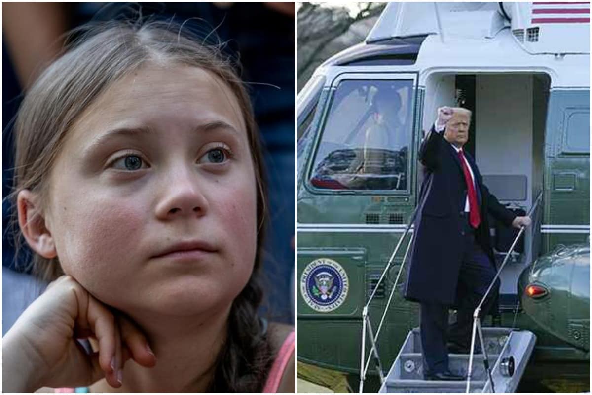 Happy Old Man': Greta Thunberg Takes Dig at Donald Trump as Pic of Him Leaving White House Goes Viral