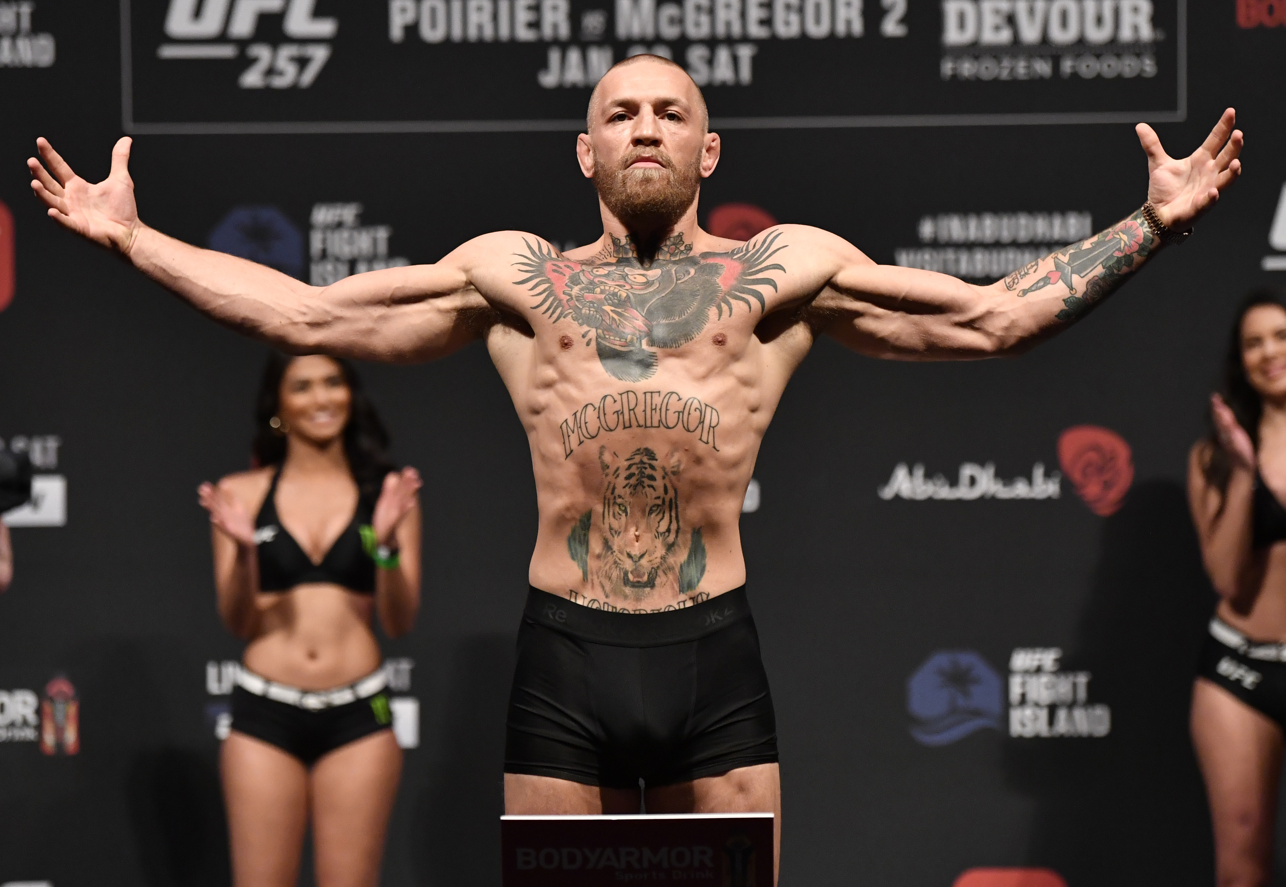 IN PICS: UFC 257 - Dustin Poirier v Conor McGregor Weigh-in Fight Island, Abu Dhabi