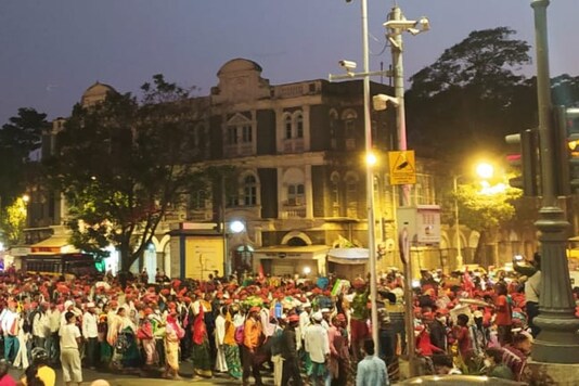 Protesters gathered in Mumbai in support of farmers' agitation at Delhi borders.