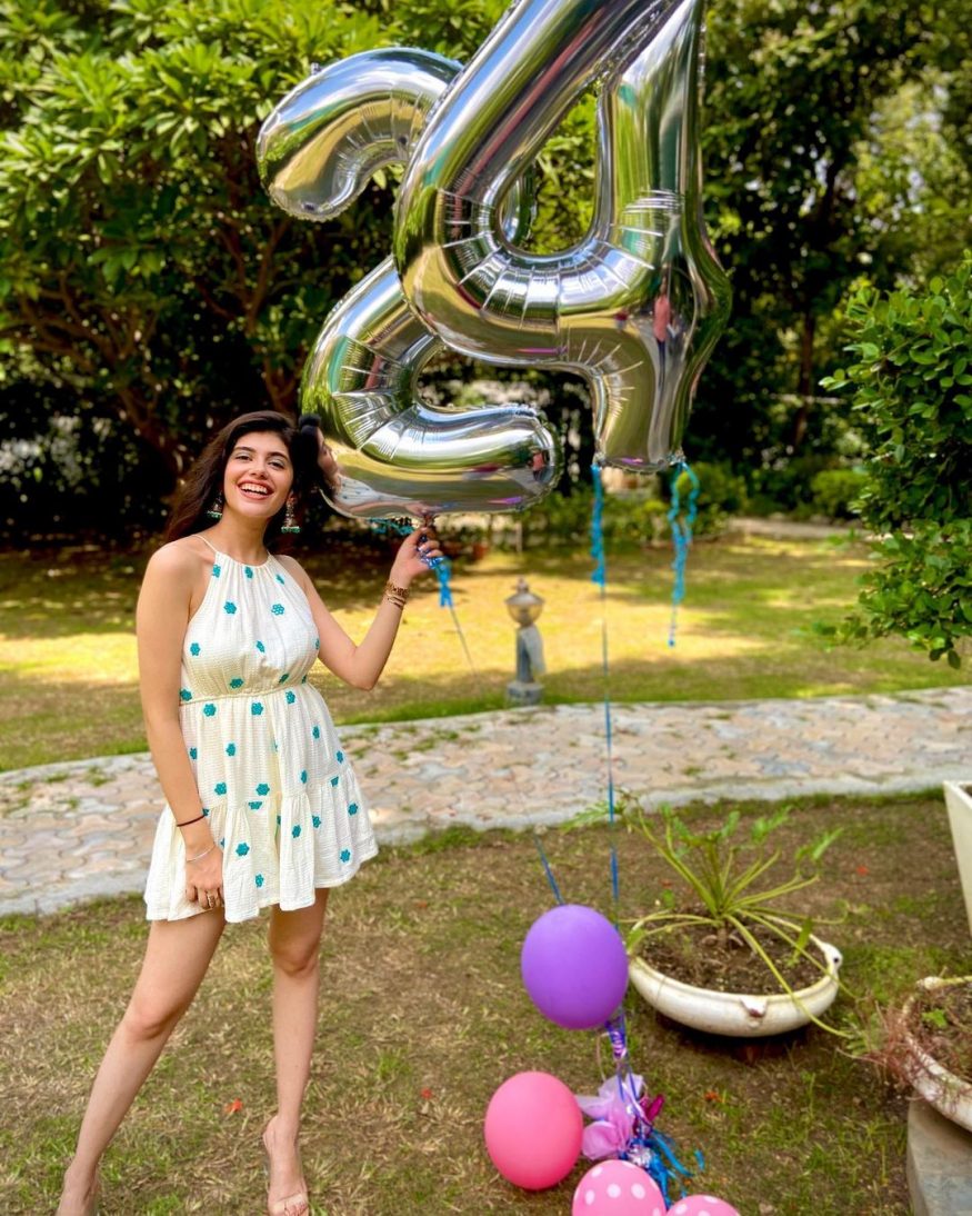  She rang in her 24th birthday in this casual and cute halter-neck mini dress. (Image: Instagram)