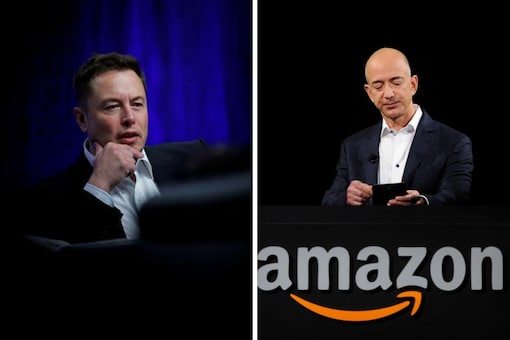 Elon Musk (left) and Jeff Bezos (right). (Image Credit: Reuters/ Altered by News18)