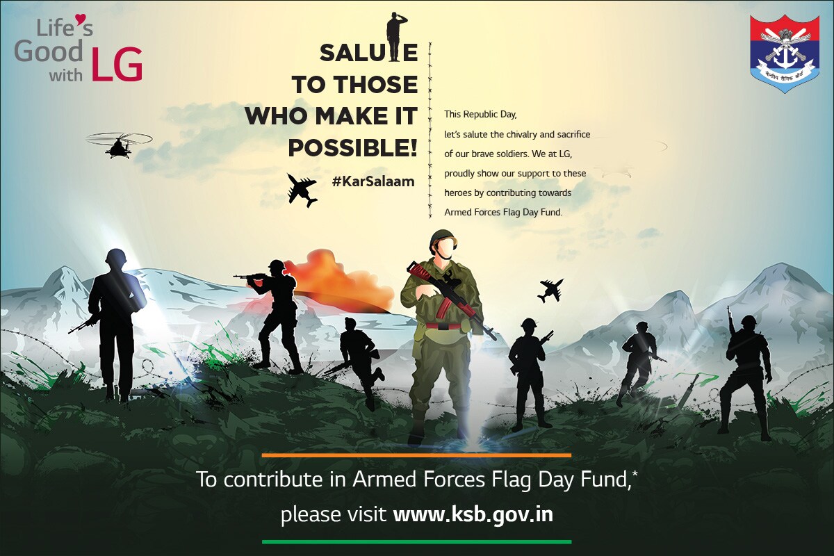 LG Electronics Pledges Rs. 1 Crore to Armed Forces Flag Day Fund, under the 'Kar Salaam' initiative - Vimarsana News