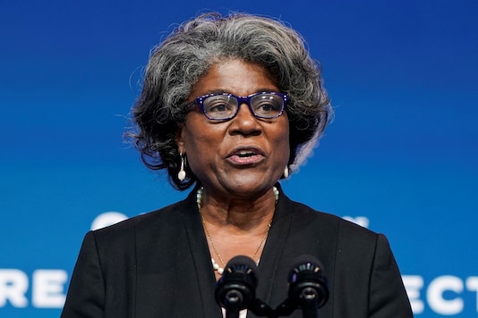 Linda Thomas-Greenfield, U.S. President-elect Joe Biden's choice to become the next U.S. ambassador to the United Nations, speaks as President-elect Biden announces his national security nominees and appointees at his transition headquarters in Wilmington, Delaware, U.S., November 24, 2020. REUTERS/Joshua Roberts/Files Linda Thomas-Greenfield, U.S. President-elect Joe Biden's choice to become the next U.S. ambassador to the United Nations, speaks as President-elect Biden announces his national security nominees and appointees at his transition headquarters in Wilmington, Delaware, U.S., November 24, 2020. REUTERS/Joshua Roberts/Files
