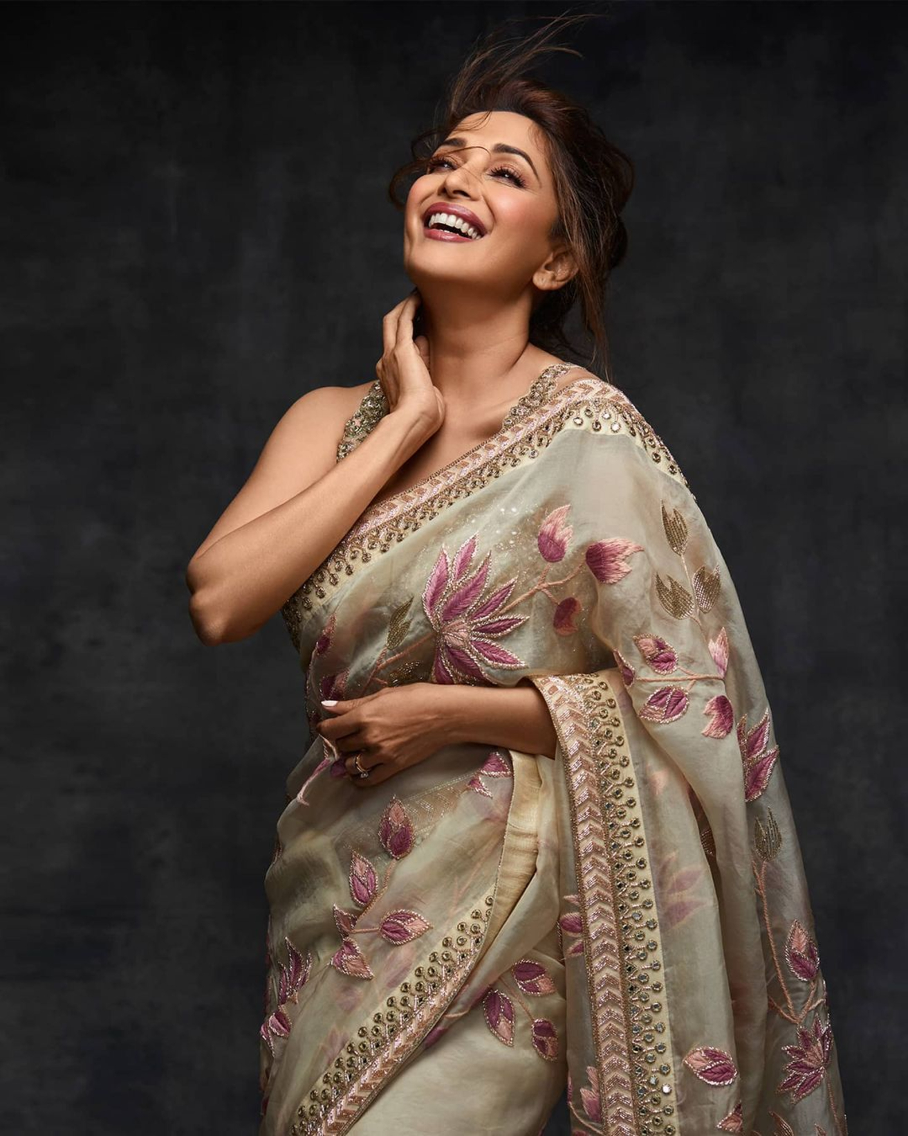 Image result for madhuri dixit in floral saree