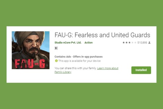 FAU-G listing on Google Play Store.