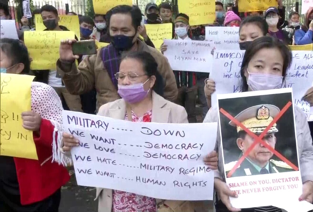 In Pics Myanmar Nationals Across The World Protest Against Military