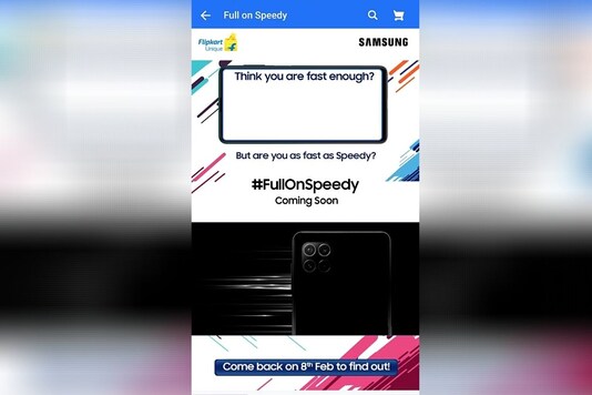 Samsung phone believed to be the Samsung Galaxy F62 teased on Flipkart.