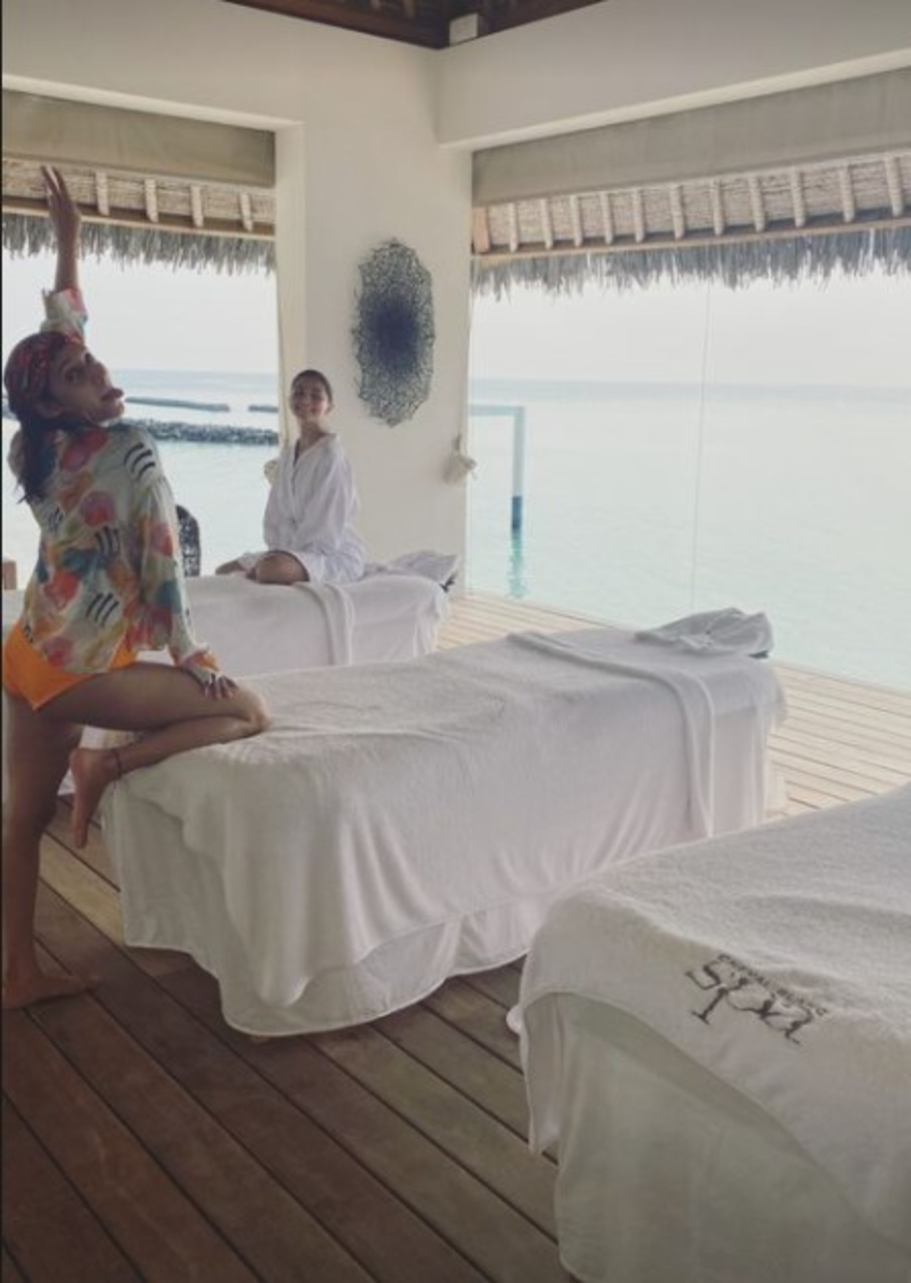 The girl gang have been sharing amazing photos and videos from the Maldives. In the photos, the girls can be seen chilling in the pool and in their beach house. (Credit: Instagram) The girl gang have been sharing amazing photos and videos from the Maldives. In the photos, the girls can be seen chilling in the pool and in their beach house. (Credit: Instagram)