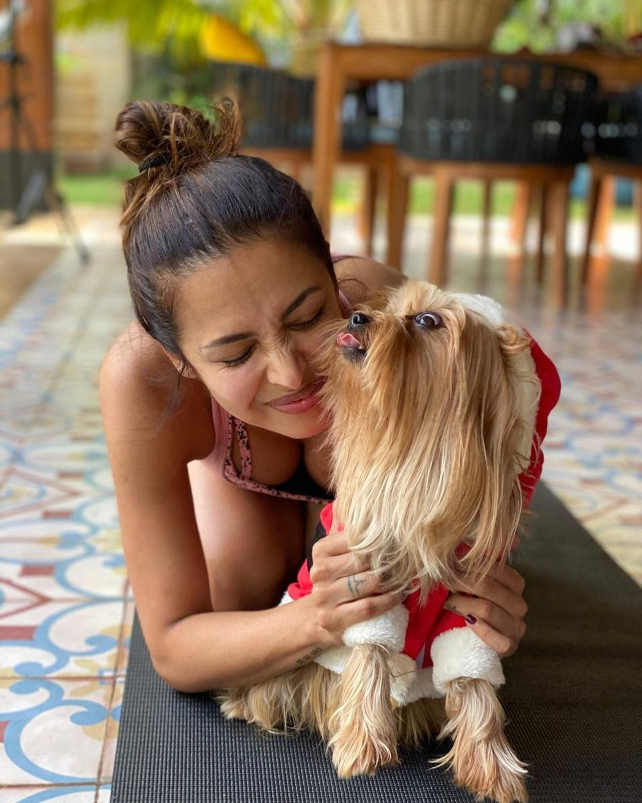  Malaika often puts up pictures of her playing with her pets. (Credit: Instagram)