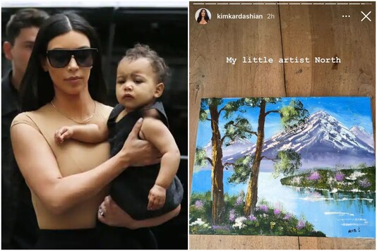 Kim Kardashian slams trolls for claiming North did not make the painting | Image credit: Reuters/Instagram