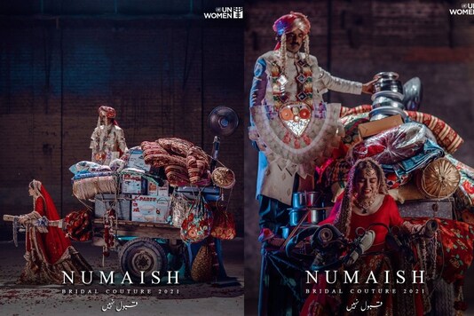 Pakistani designer's anti-dowry campaign.
(Credit: Twitter/ UN)