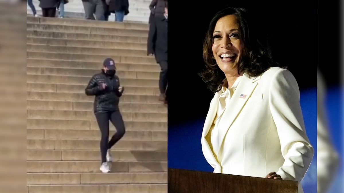 Watch: Kamala Harris Jogging Down Lincoln Memorial Will Make You Grab Your Running Shoes