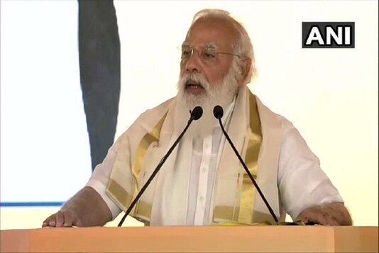 PM Narendra Modi in Kochi on Sunday. (ANI Twitter) 
