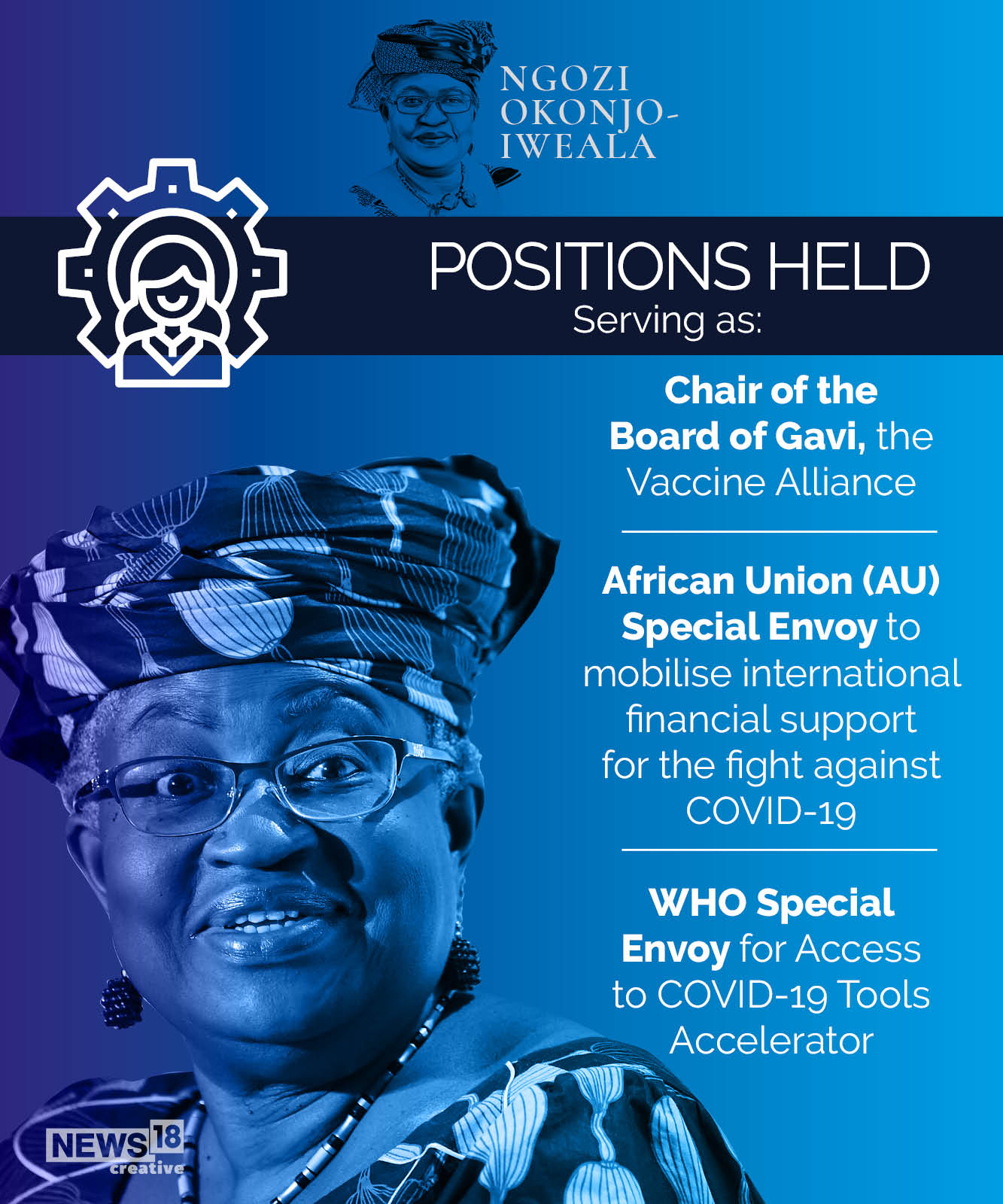 Ngozi Okonjo Iweala Ex Gavi Board Chair African Union Special Envoy And Now Wto Chief In Graphics