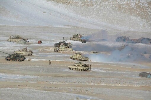 Indian and Chinese troops and tanks disengage from the banks of Pangong lake area in Eastern Ladakh where they had been deployed opposite each other for almost ten months now. (PTI/File photo)