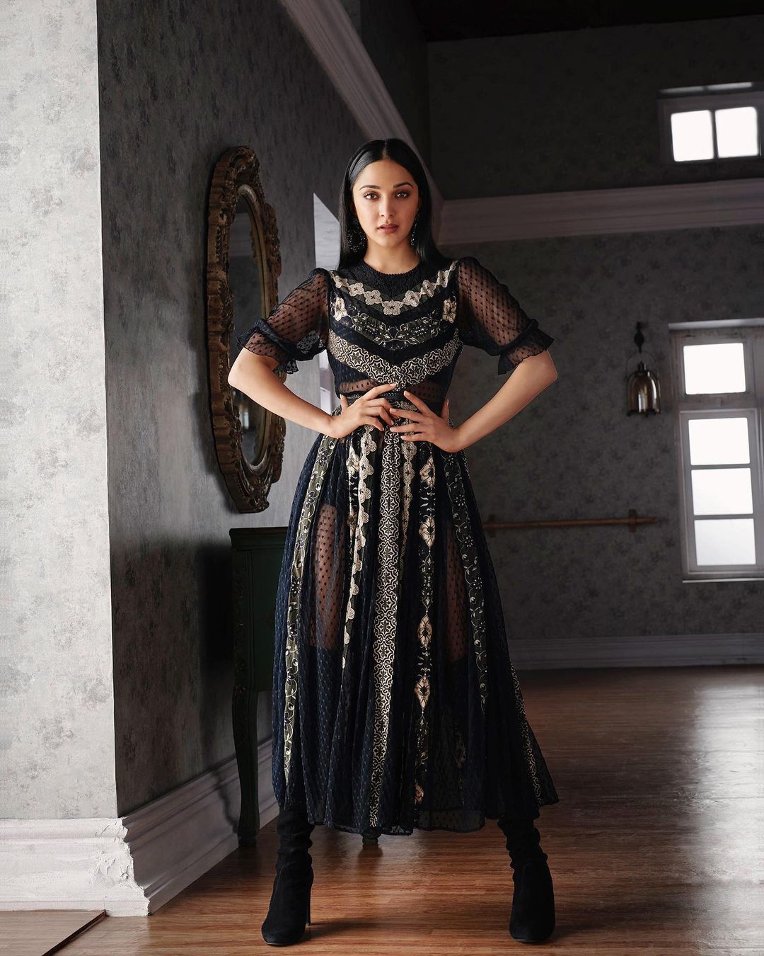 kiara advani black lehenga