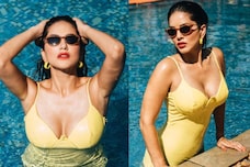 Sunny Leone Turns Up The Heat In Yellow Swimsuit, Seen Having Fun At The Pool