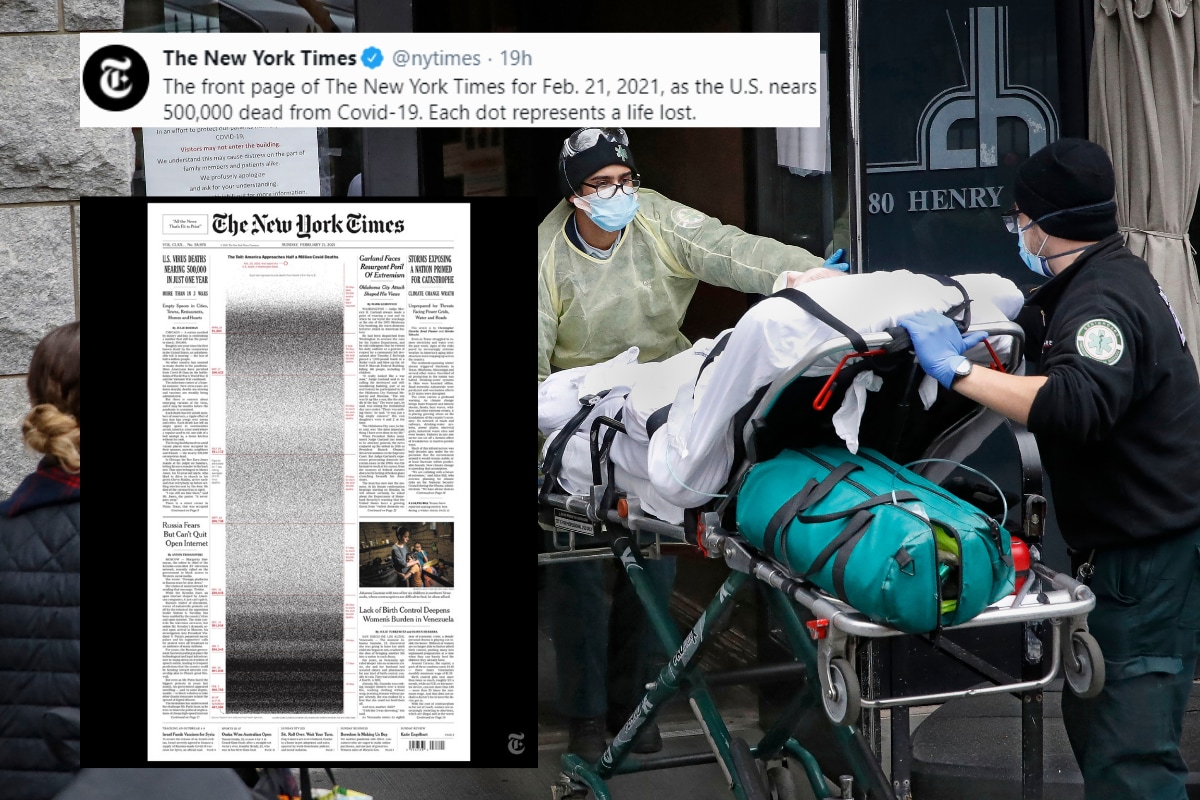 Read more about the article NYT Exhibits Covid-19 Deaths as Dots as US Nears 5,00,000 Mark