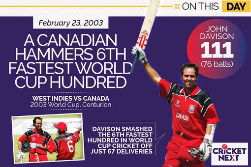 On This Day - February 23, 2003: A Canadian Smashes 6th Fastest World Cup Hundred