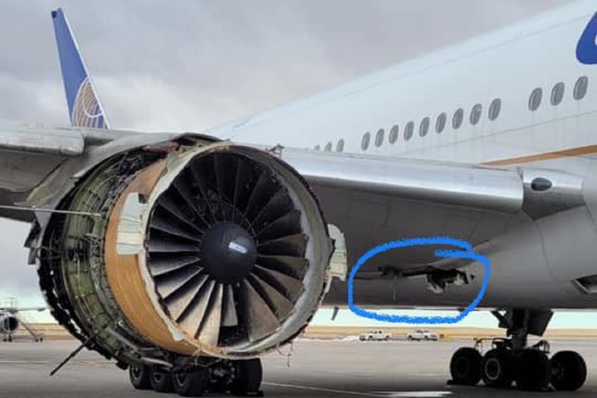United Flight Engine Failure Images Reveal Puncture in Plane's