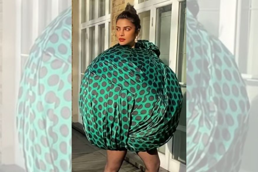  Priyanka Chopra Jonas has a habit of making statements with dresses only memes can describe best. Fortunately for all of us, she has a sense of humour about her choice of clothing too. Now, it's a puffy green dress that Chopra has made viral after she appeared in it on several Insta fan pages. The dress is a Polka Dot Draped Orb from a brand called Halpern. And of course, the internet is now flooded with memes. Pokemon? Check. That guy in Takeshi's Castle? Check. Sutli bomb? Yes, Chopra's dress had the Internet in quite a frenzy. Photo: Instagram/Priyanka Chopra