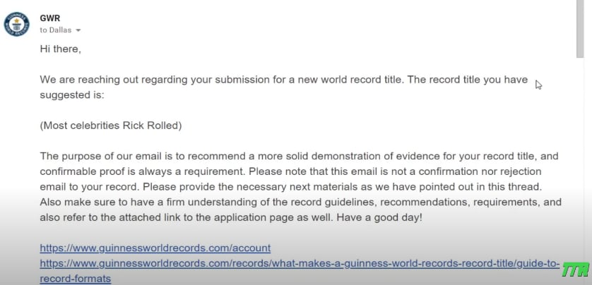 How did he put a different Guinness World Records link for a rickroll? : r/ rickroll