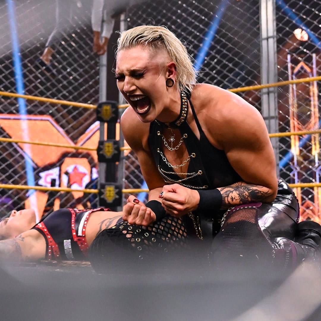 Rhea Ripley's intense stare