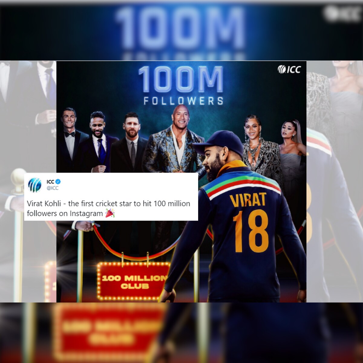 Icc Honours Virat Kohli As Indian Skipper Becomes First Cricketer To Hit 100 Million Instagram Followers Icc Honours Virat Kohli As Indian Skipper Becomes First Cricketer To Hit 100 Million Instagram Followers