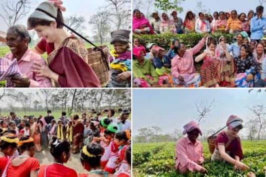 The pictures were shared by Priyanka Gandhi on her Twitter handle. 