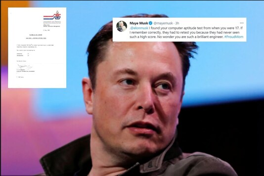 Elon Musk's computer test shared by his mother on Twitter.
(Credit: Twitter/ @mayemusk)