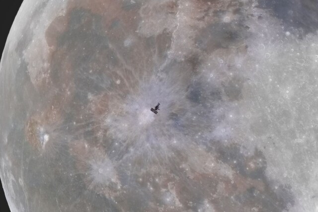 Photographer Captures Rare Moment of ISS Crossing the Moon and the