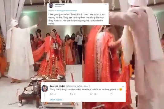 Video grab of couple dancing while taking pheras. 
(Credit: Twitter)