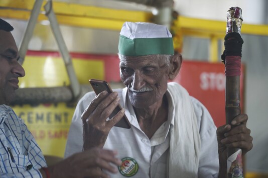 A farmer at Ghazipur border during their ongoing protest against the new farm laws, in New Delh. (PTI)