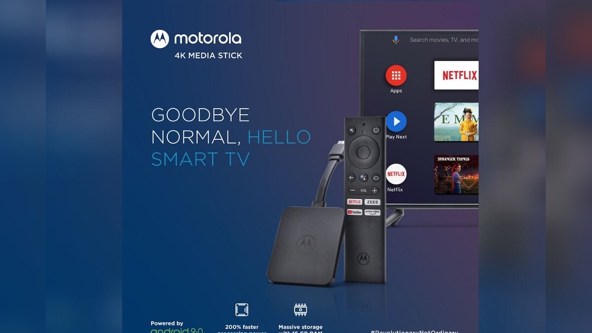 Motorola 4K Android TV Stick With Built-in Chromecast Launched in India, Priced at Rs 3,999