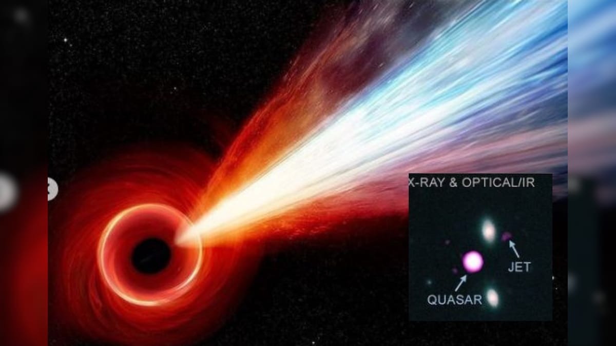 NASA's Chandra Observatory Discovers Most Distant Jet Streaming From Supermassive Black Hole