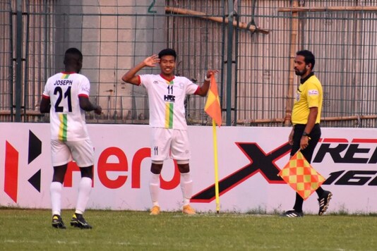 Bidyashagar Singh became the first Indian to score back-to-back hat-trick in the I-League (Photo Credit: I-League)