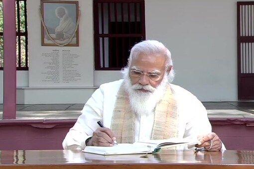PM Modi at Sabarmati Ashram.
