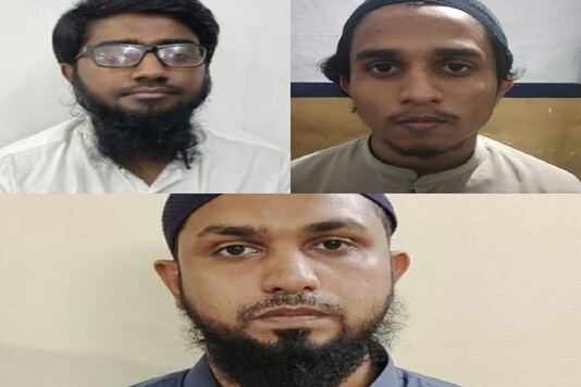 Photos of 3 persons arrested by NIA in connection with an ISIS module case.