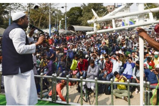 File photo of Abbas Siddiqui during a public address. (PTI)