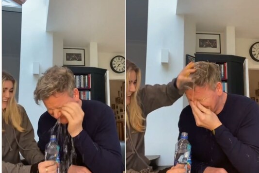 Video grab of Ramsay Gordon getting pranked by his daughter.
(Credit: Instagram/ @gordongram)

