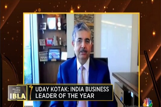 Veteran banker Uday Kotak virtually addresses the 16th India Business Leader Awards (IBLA) 2021.